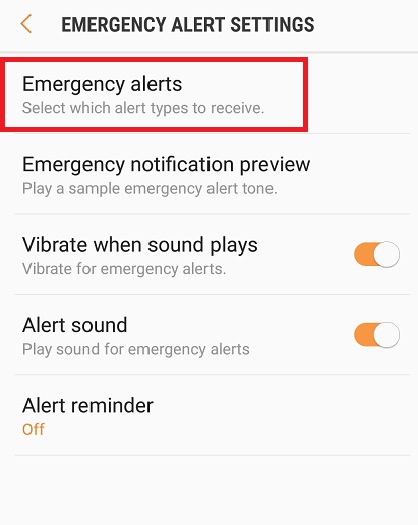 turn off emergency alerts galaxy s9