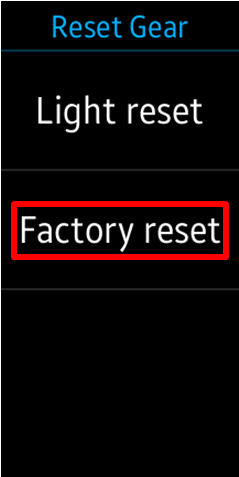 Gear fit best sale 2 factory reset