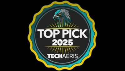 Logotipo del premio Top Pick 2025 de Techaeris.