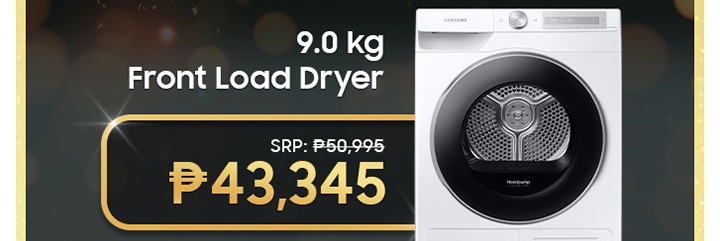 9.0 kg Front Load Cryer SRP: P50,995 P43,345