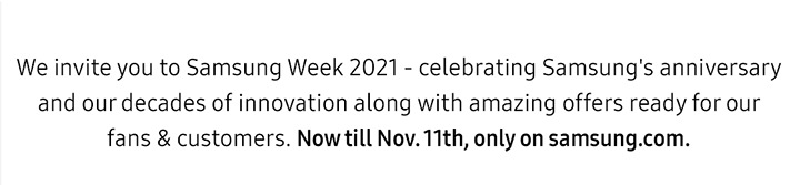 We invite you to Samsung Week 2021...