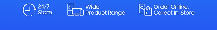 23/7 Store Wide Product Range Order Online, Collect In-Store icons