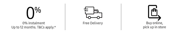 0% instalment Up to 12 months. T&Cs apply.* Free Delivery Buy online, pick up in store 