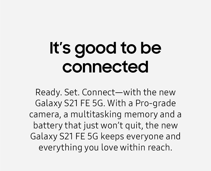 It's good to be connected