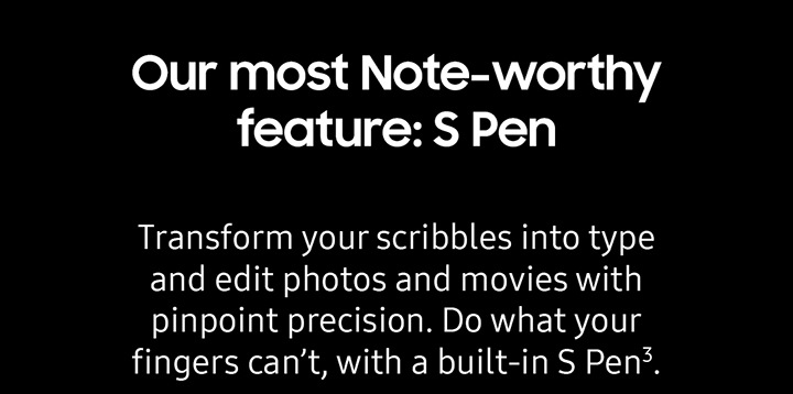 Our most Note-worthy feature:S Pen