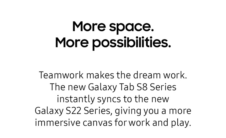 More space. More posibilities. ....