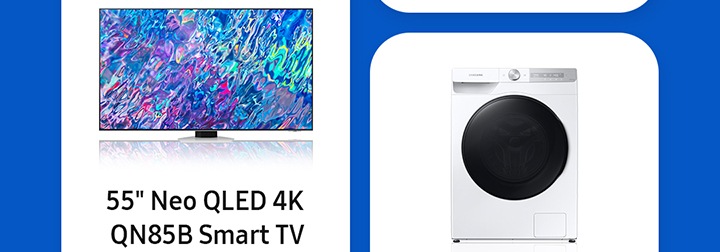 55 Neo QLED 4K QN85B Smart TV and White 11.0 kg Front Load Washing Machine