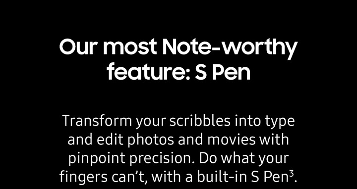 Our most Note-worthy feature:S Pen