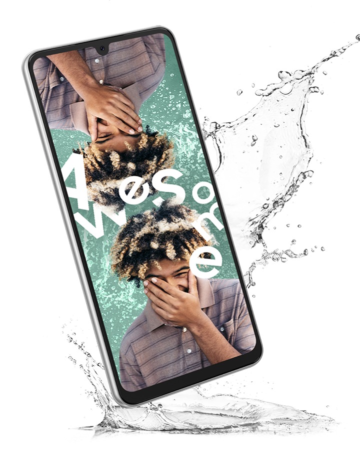 water-proof phone and a water splash