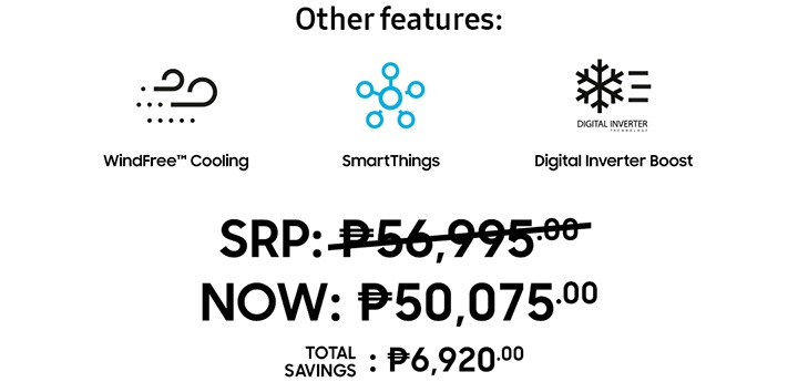 Other features: WindFree™ Cooling SmartThings Digital Inverter Boost