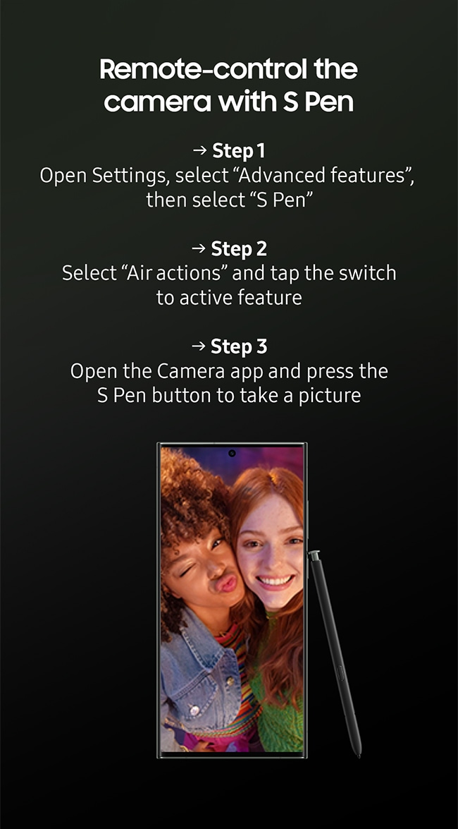 Remote-control the camera with S Pen