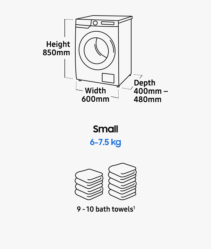 Standard depth of washer and dryer hot sale