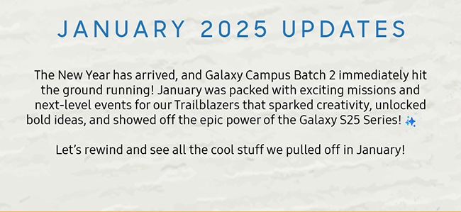 JANUARY 2025 UPDATES