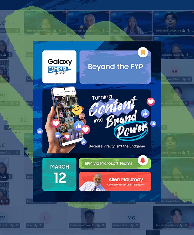 Galaxy Campus Batch3 Logo Beyond the FYP Turning Content into Brand Power logo and event details