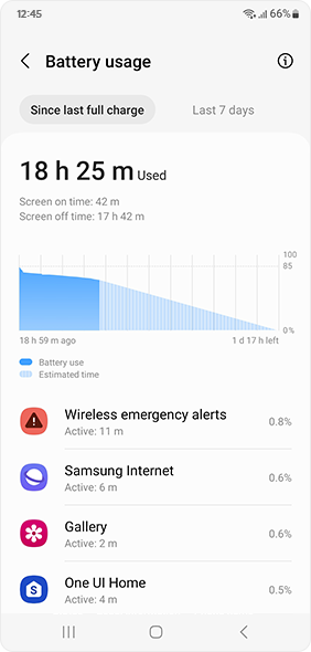 View list of apps using battery