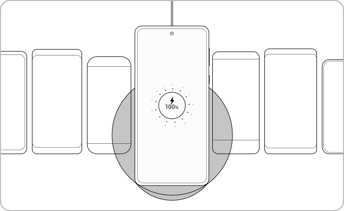 Place device in center of charging pad