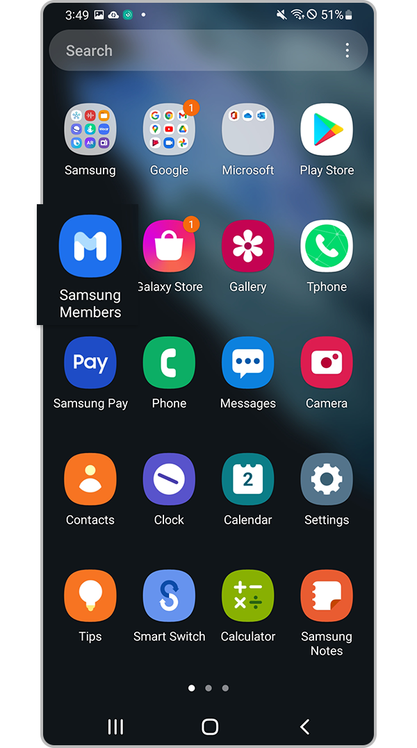 Dois apps Samsung Max no Config - Samsung Members
