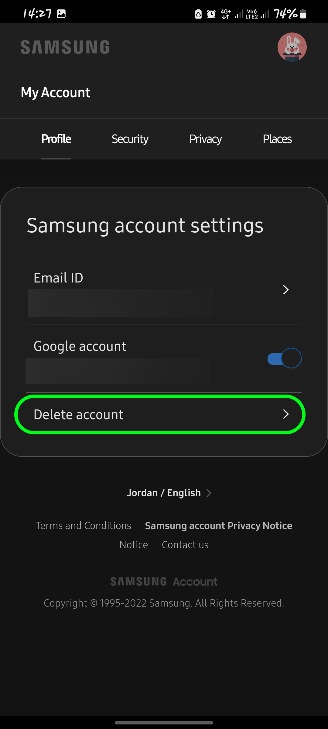 How can I delete my Samsung account? Samsung PK