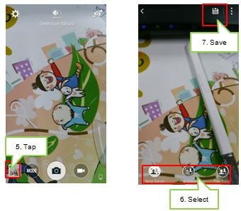 Galaxy Note4: How to use selective focus in the camera?