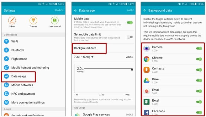 Galaxy Note 5] How to disable the running apps on the background in using  mobile data? | Samsung Pakistan