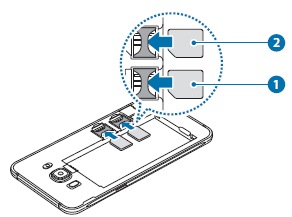 How do I install the SIM or USIM card on my Galaxy J (2016) device?