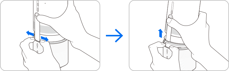 how to detach the dedicated battery with The Freestyle