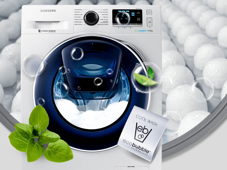 Pralka Samsung AddWash z technologią aktywnej piany ecobubble to energooszczędna pralka, w której możesz prać w niskich temperaturach.