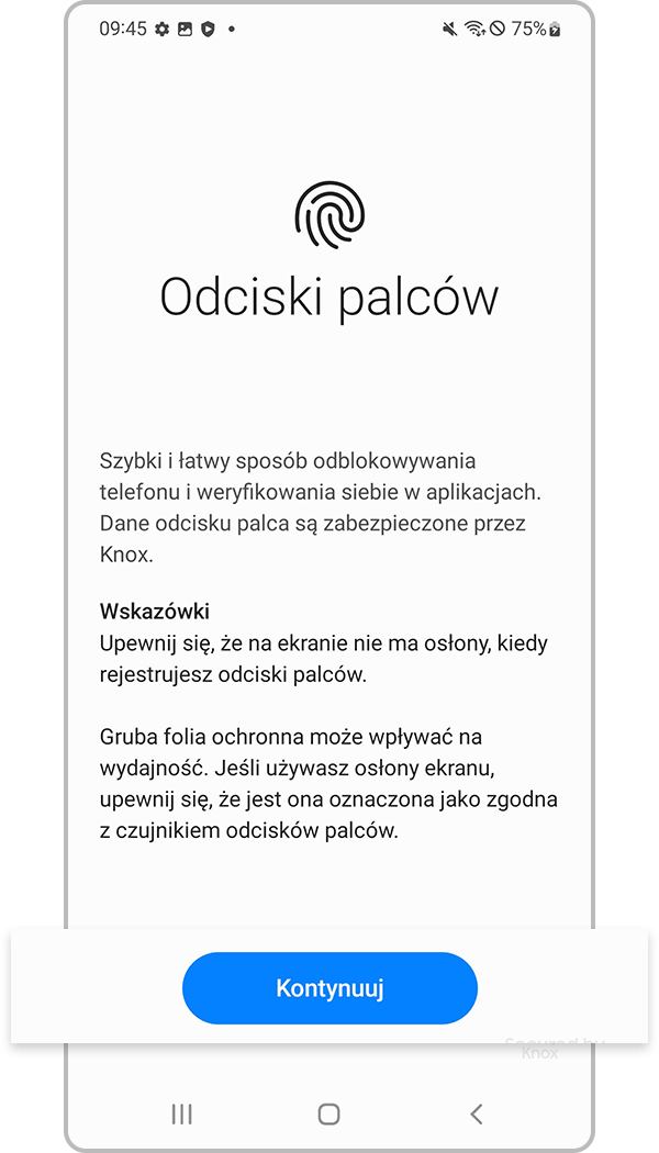 rejestrowanie odcisku palca, krok 3