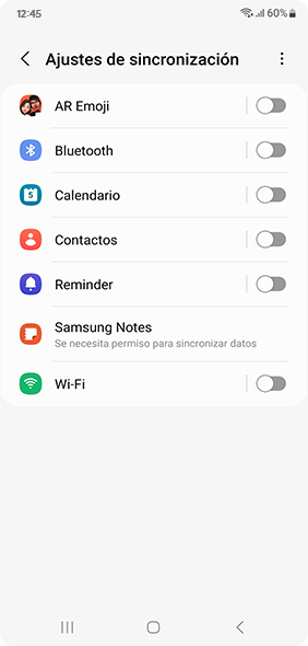 Deshabilita la función de sincronización automática para reducir el uso de la batería