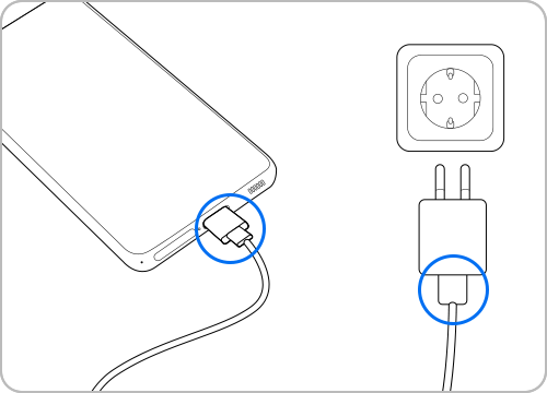 compruebe si hay da09os en el adaptador o el cable de carga