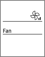 Cuando el modo Fan está activado se puede leer la palabra Fan en la pantalla del mando a distancia.