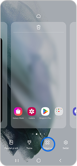 Atingeți Widgets pe telefonul Samsung Galaxy.