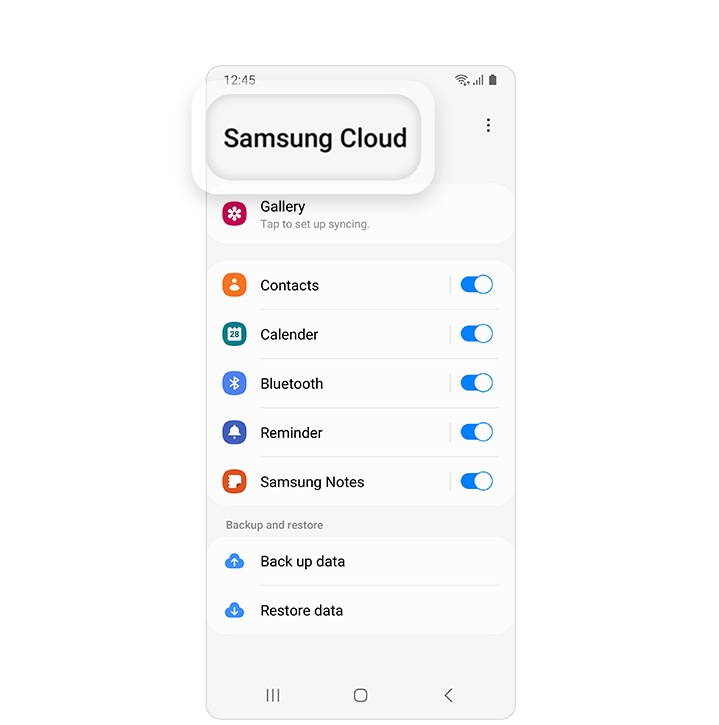 A screenshot of Samsung Cloud open on screen.