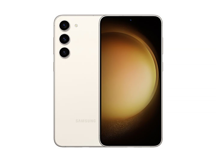 Смартфон Samsung Galaxy S23 из прочного алюминия и камерой с трехкратным оптическим зумом.