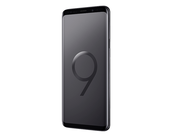 Смартфон Samsung Galaxy S9 вышел в 2018 году, модель в цвете черный бриллиант.