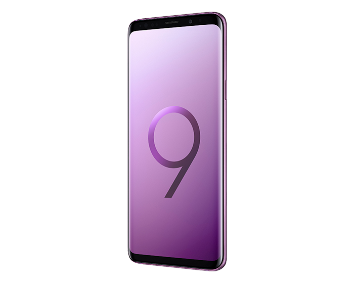 Смартфон Самсунг S9 2018 года с закруглённым 5,8 дюймовым экраном водопадом, характеристики, отзывы, обзор ключевых функций и фишек. Модель в розовом цвете Ультрафиолет.
