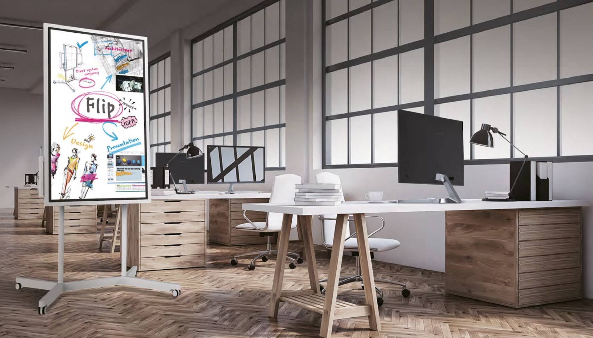 Интерактивный флипчарт Samsung Flip в офисе