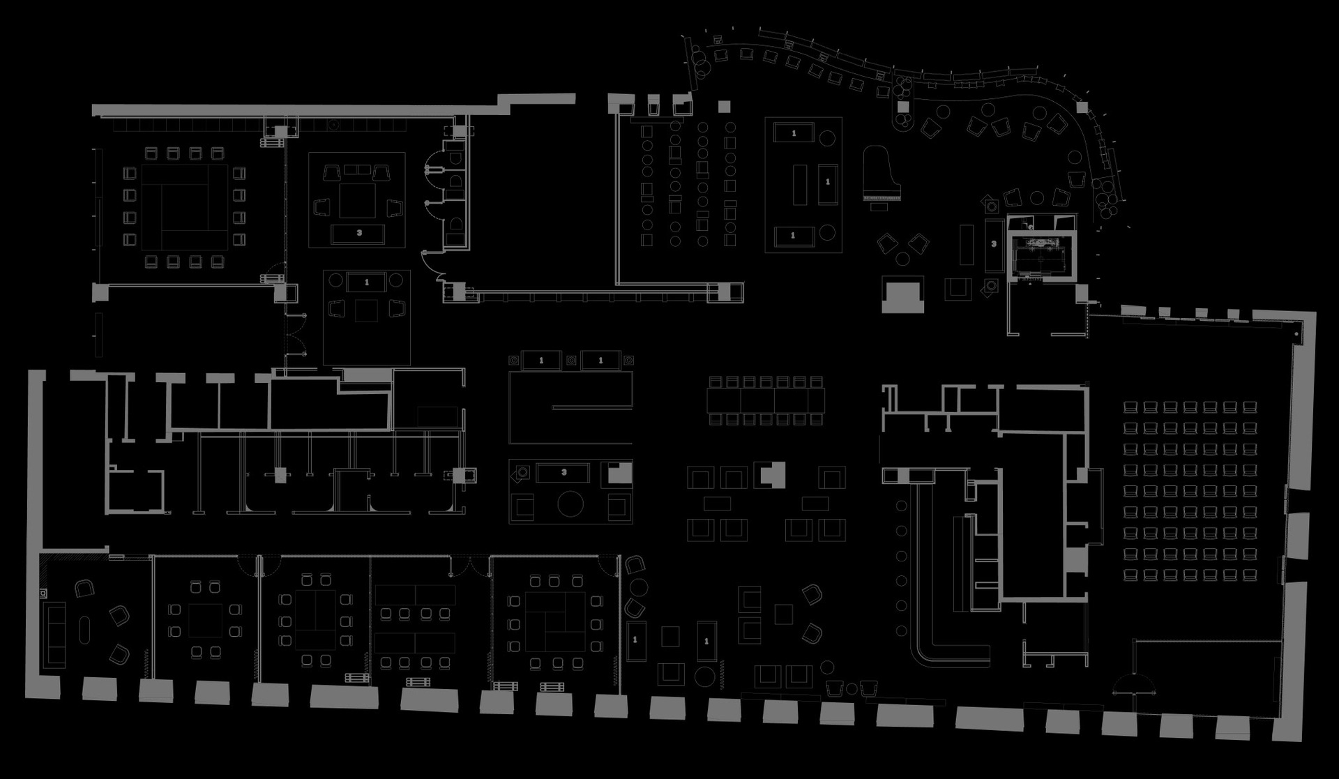 Схема 4 этажа клубного пространства Noodome