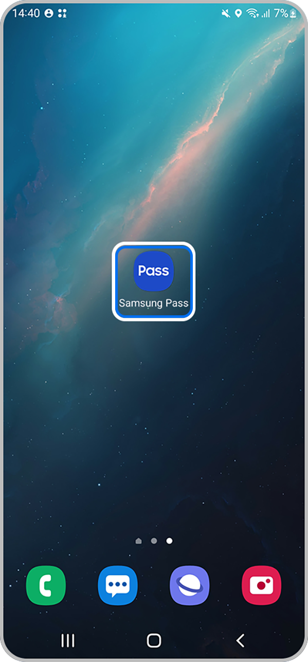 Откройте приложение "Samsung Pass".