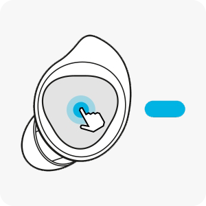 Нажатие и удержание наушника Galaxy Buds +