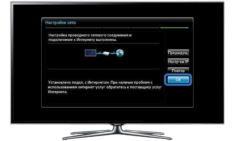 Как подключить телевизор Samsung к интернету по кабелю (проводу ...