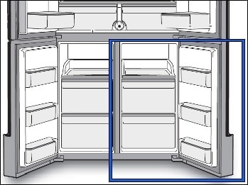 French Door Refrigerator: How to set the temperature of the "Cool