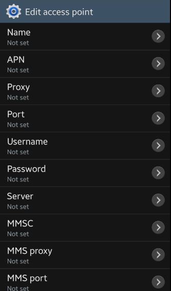 apn manual set up