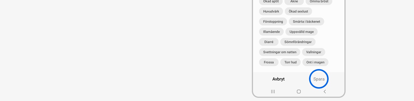 Spara vald i daglig logg