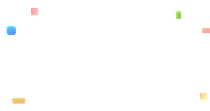 Small rectangular shapes in various pastel tones on a white background.