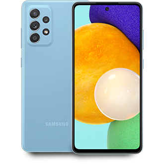galaxy a52 awesome blue front and back