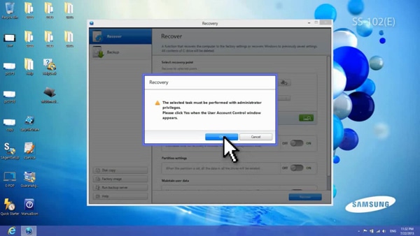 How do I click restore for Windows 8?