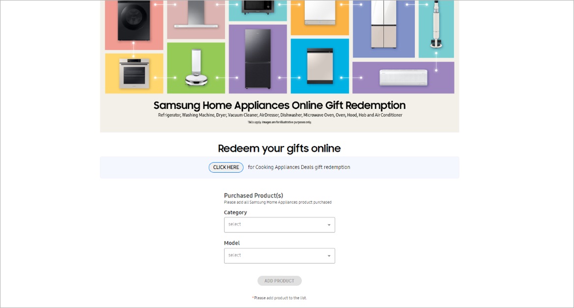 home appliance gift redemption