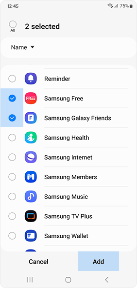 Select apps to add to power save list