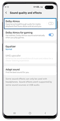 Dolby Atmos y Samsung Galaxy